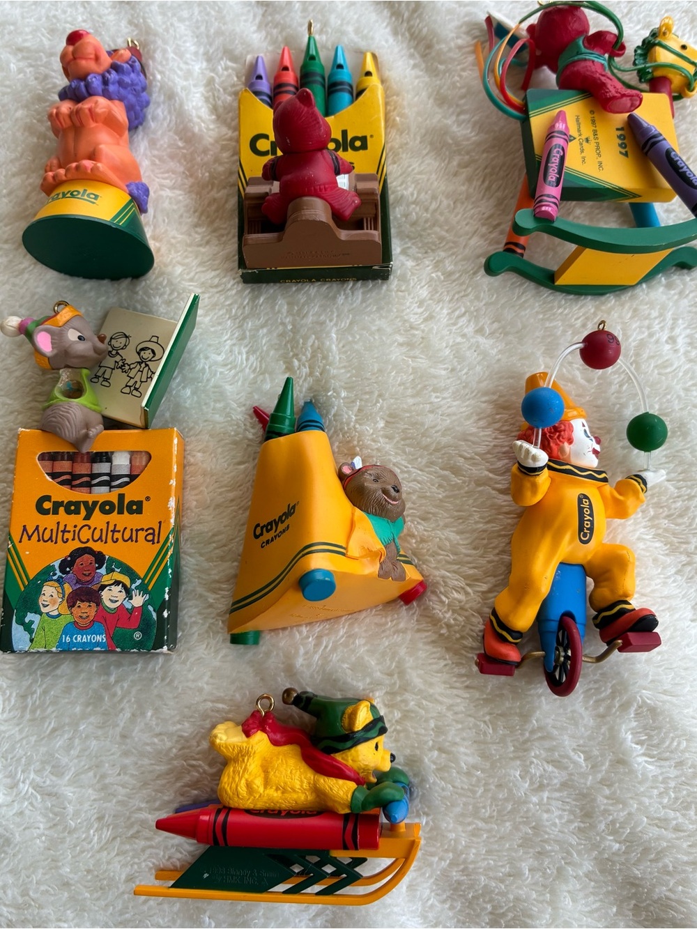 Lot of 8 Hallmark Crayola Crayons Ornaments